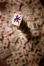 Stack of mahjong tiles Royalty Free Stock Photo