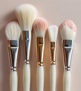 Stack of Makeup Brushes Royalty Free Stock Photo