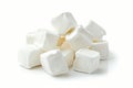 A stack of marshmallows on a clean white surface Royalty Free Stock Photo