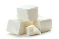 A stack of marshmallows on a clean, white surface Royalty Free Stock Photo