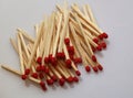 A stack of matches with a white background