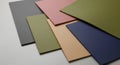 Stack of Matte Finished Colored Cardboard Sheets in Earthy Tones colored paper Royalty Free Stock Photo