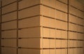 The stack of MDF boards tied with ribbon in stock Royalty Free Stock Photo