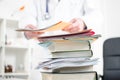 Stack of medical books Royalty Free Stock Photo