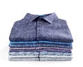 Stack of men`s shirts isolated Royalty Free Stock Photo