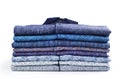 Stack of men`s shirts isolated Royalty Free Stock Photo