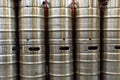 Stack of metal beer barrel Royalty Free Stock Photo