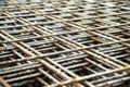 Stack of metal framework for concrete monolithic structure. Royalty Free Stock Photo