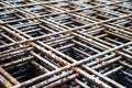 Stack of metal framework for concrete monolithic structure. Royalty Free Stock Photo