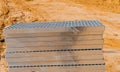 Stack of metal grate sections Royalty Free Stock Photo