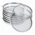 Stack of Metal Laboratory Test Sieves for Analysis Royalty Free Stock Photo