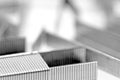 Stack of metal staples. on a white. Royalty Free Stock Photo