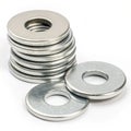 Stack of Metal Washers Royalty Free Stock Photo