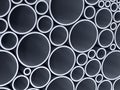 Stack metallic pipes. 3d illustration Royalty Free Stock Photo