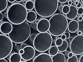 Stack metallic pipes. 3d illustration Royalty Free Stock Photo