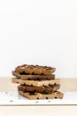 Stack of chocolate with nuts. Royalty Free Stock Photo