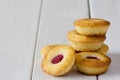 Stack of Mini Raspberry and Lemon Cupcakes - Horizontal Royalty Free Stock Photo