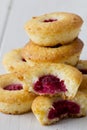 Stack of Mini Raspberry and Lemon Cupcakes Royalty Free Stock Photo