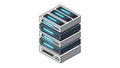 Stack of Modern Computer Servers in Data Center Royalty Free Stock Photo