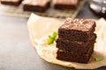 Stack of moist fudgy brownies Royalty Free Stock Photo