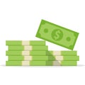 Stack of Money. Dollars banknotes. Cash money. Vector illustration Royalty Free Stock Photo