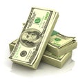 Stack of money dollars Royalty Free Stock Photo