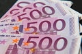 A stack of money five hundred euros Royalty Free Stock Photo