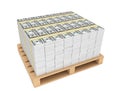 Stack of money with pallete Royalty Free Stock Photo