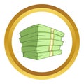 Stack of money vector icon Royalty Free Stock Photo