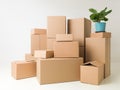 Stack of moving boxes Royalty Free Stock Photo