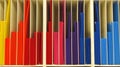 Stack of Multi Color Corrugated Plastic Order as Graph Pattern Background Texture