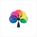 Stack multicolor tree logo design graphic