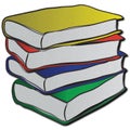 Stack of multi-coloured books