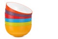 Stack of Multicolor Ceramic Bowls. 3d Rendering