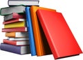 A stack of multicolored books. Education concept, back to school. 3d illustration Royalty Free Stock Photo