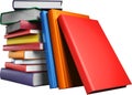 A stack of multicolored books. Education concept, back to school. 3d illustration