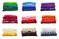 Stack of multicolored clothes isolated on white background Royalty Free Stock Photo