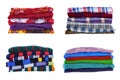 Stack of multicolored clothes isolated on white background Royalty Free Stock Photo