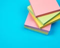 stack of multicolored empty paper square stickers Royalty Free Stock Photo
