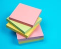 stack of multicolored empty paper square stickers Royalty Free Stock Photo