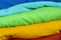 A stack of multicolored fabric without inscriptions. Royalty Free Stock Photo