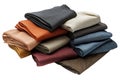 Stack of Multicolored Fabric Rolls Showcasing Elegant Textures and Patterns Royalty Free Stock Photo
