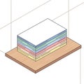 Sheets in an isometric perspective is depicted. The sheets are Royalty Free Stock Photo