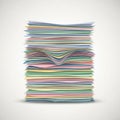 Stack of multicolored slightly unevenly shaped paper sheets arranged Royalty Free Stock Photo