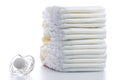 Stack of Nappies and Pacifier Royalty Free Stock Photo