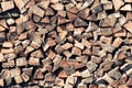 Stack of natural firewood in preparation for the winter Royalty Free Stock Photo
