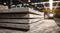 Stack of Natural Stone Slabs in Industrial Warehouse Royalty Free Stock Photo