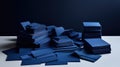 stack navy blue paper Royalty Free Stock Photo