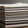 Stack of neatly folded beige and Royalty Free Stock Photo