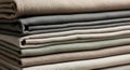 Stack of neatly folded linens in Royalty Free Stock Photo